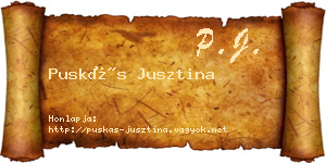 Puskás Jusztina névjegykártya