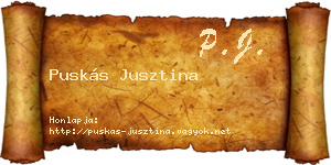 Puskás Jusztina névjegykártya