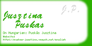jusztina puskas business card